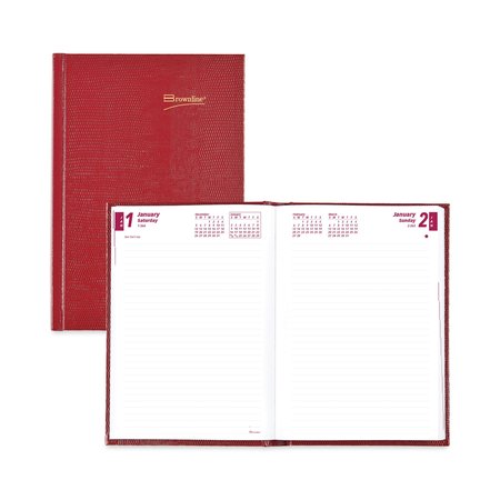 BROWNLINE Daily/Monthly Planner, 8.25 x 5.75, Red Cover, 12-Month (Jan to Dec): 2023 CB389.RED